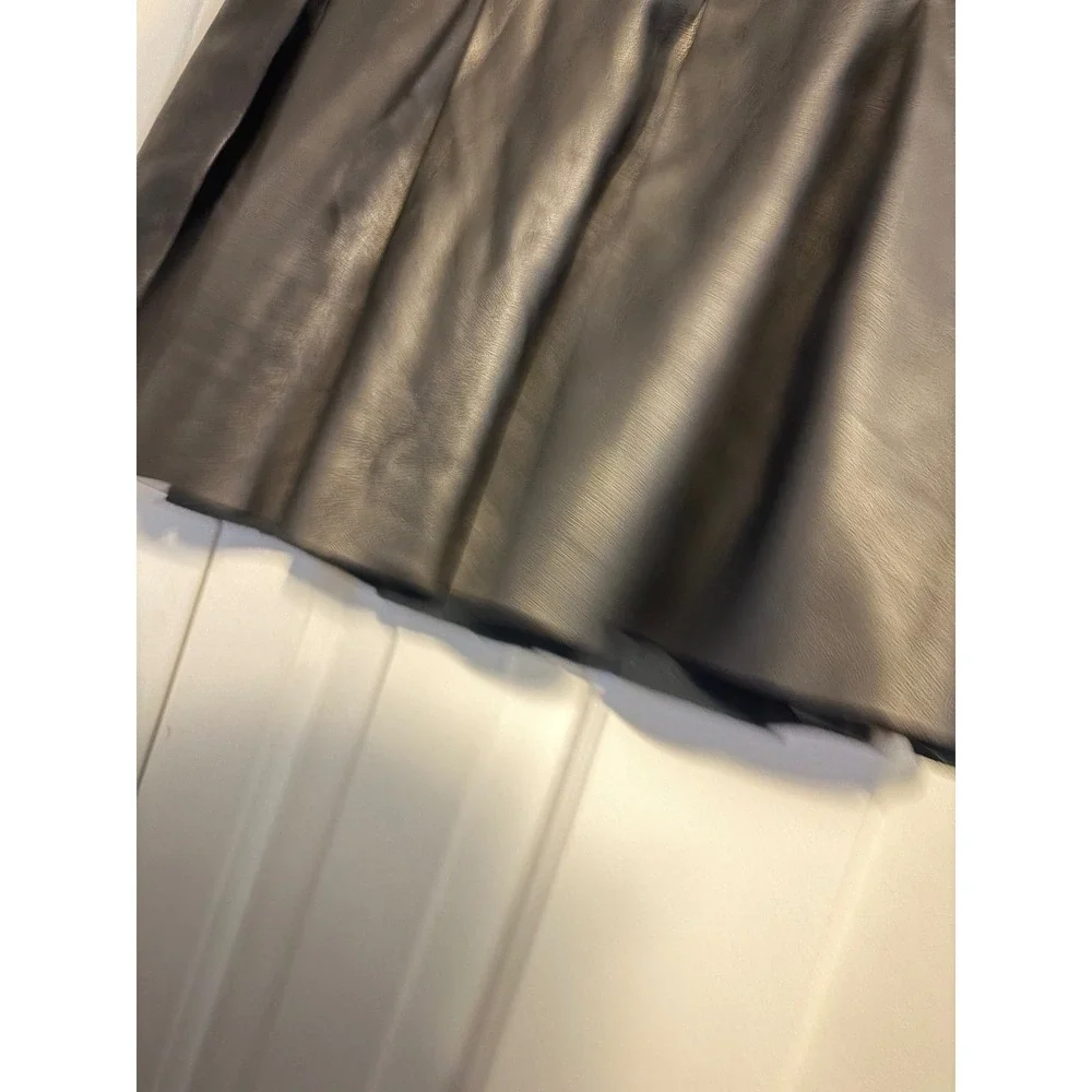 Hollister Faux Leather‎ Pleated Mini Skirt Ultra High Rise Black Size S
